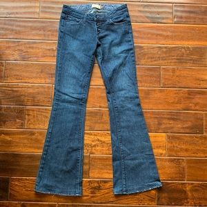 Paige Calabasas Dark Wash Button fly Flare Jeans, Size 27